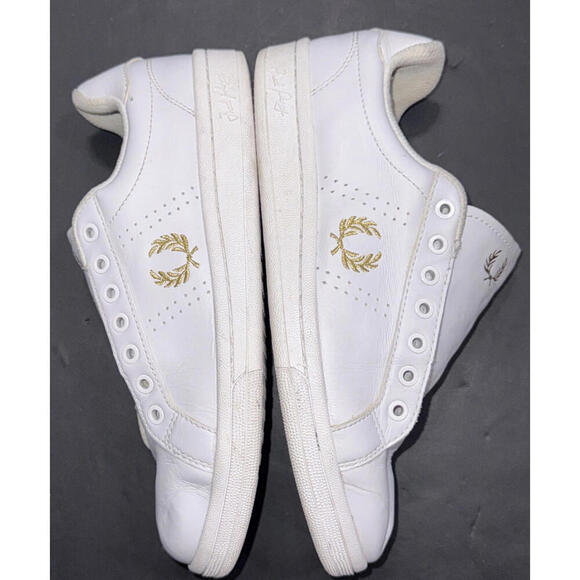 Fred Perry White Canvas Low Trainer Designer Athleisure Sneakers Shoes Womens 6 - Picture 2 of 15